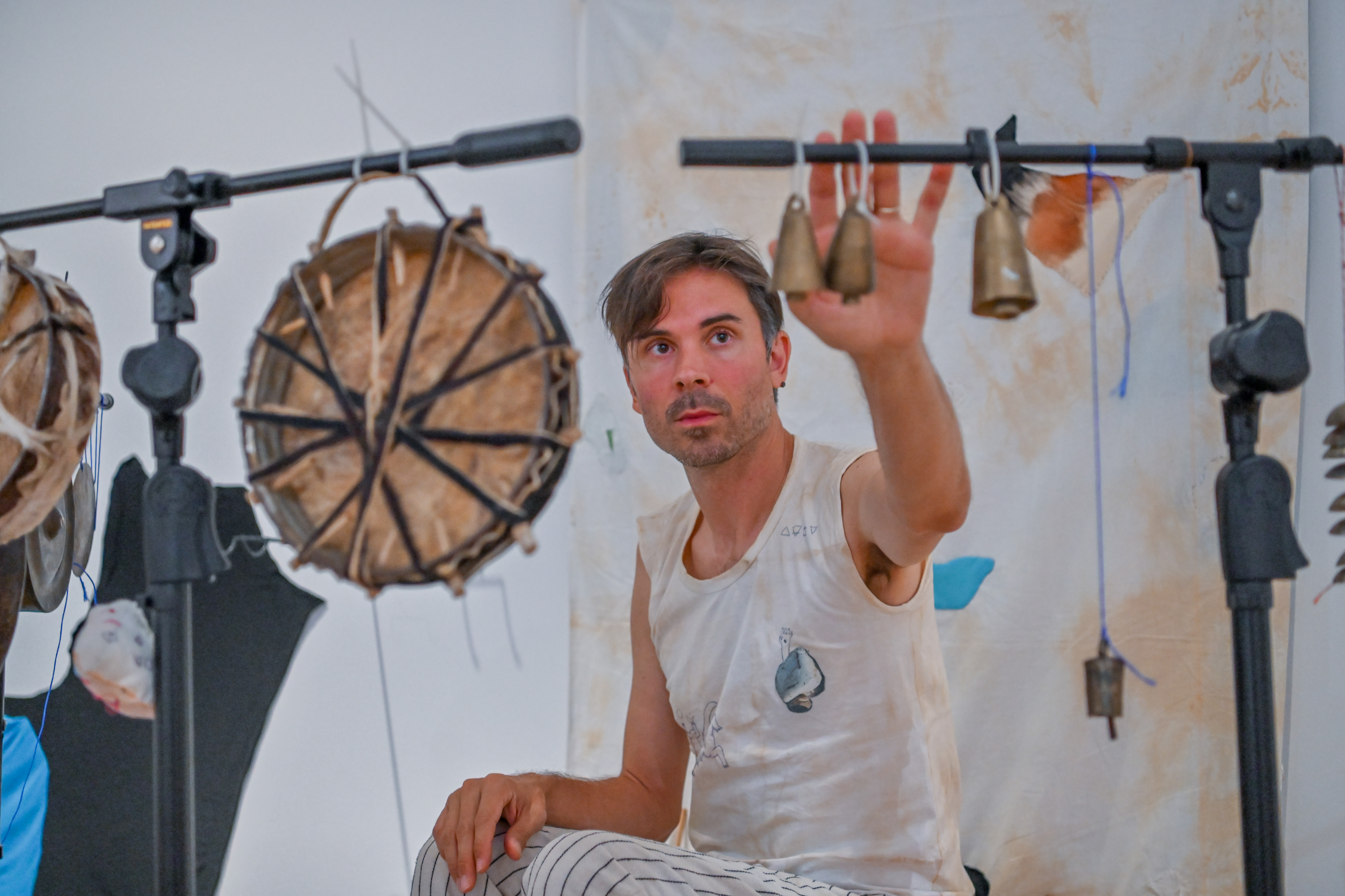 A still from the performance of Entrusted Ground