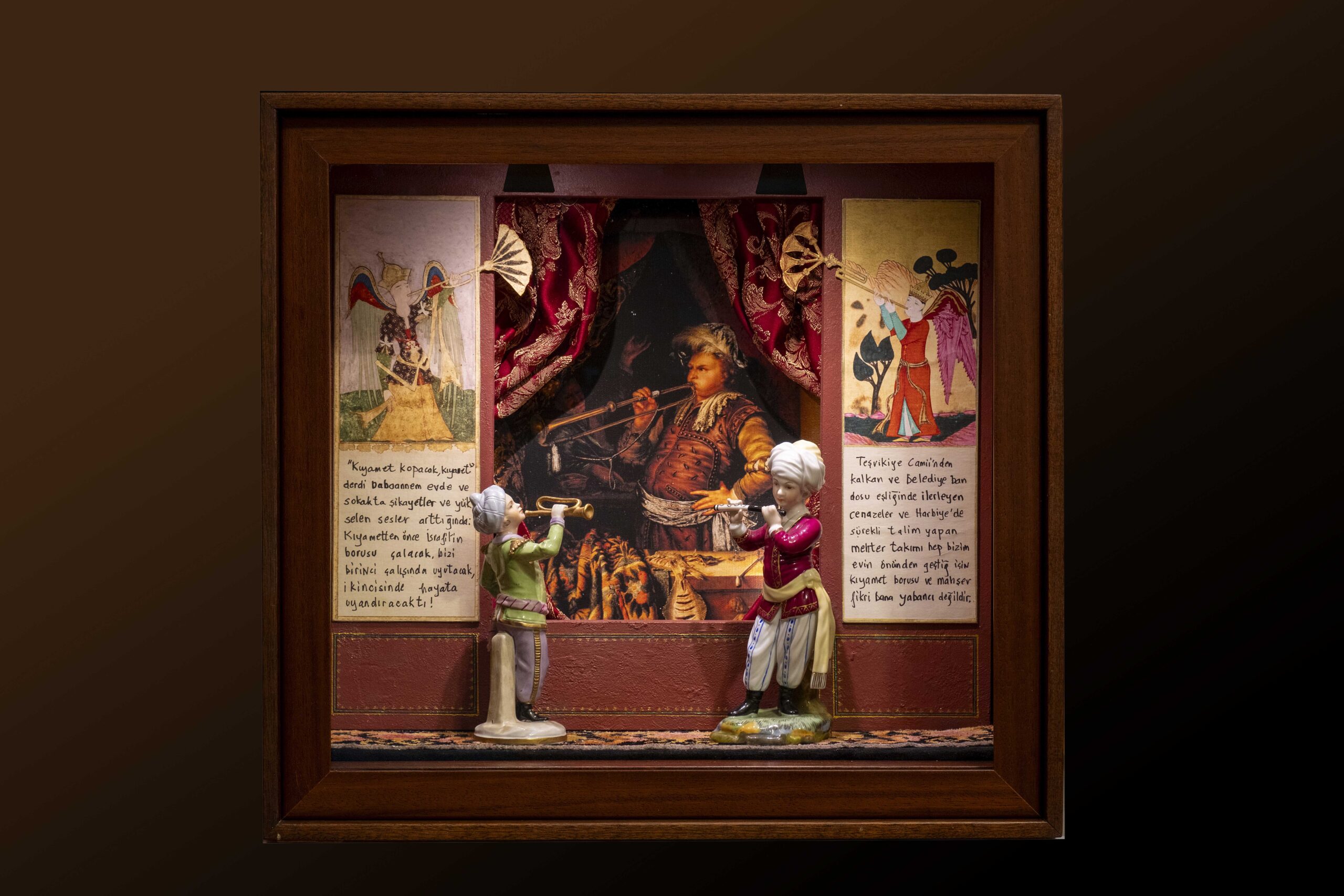 A photo from the exhibition The Consolation of Objects, showing Israfael's Trumpet